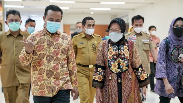 Andi Sudirman Dampingi Mensos Risma Jenguk Korban Bom Makassar