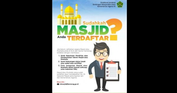 Daftarkan Masjid atau Musalah ke SIMAS Kemenag, Ini Manfaatnya