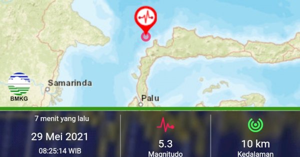 Gempa Bumi 5,3 Magnitudo Guncang Tolitoli Sulteng