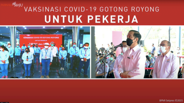 Presiden Jokowi Tinjau Peyuntikan Perdana Vaksin Gotong Royong