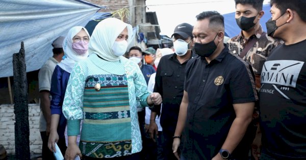 Wawali Fatma Cek Penanganan Korban Kebakaran Kampung Lepping Makassar