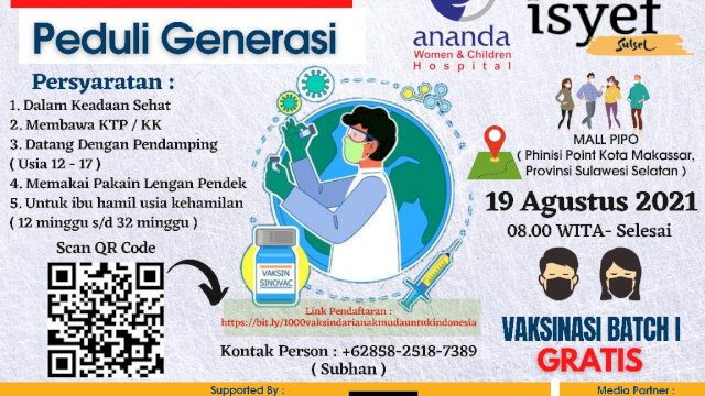 RSIA Ananda dan ISYEF Sulsel Gelar 1.000 Vaksinasi, Bisa untuk Ibu Hamil