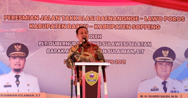 Resmikan Ruas Takkalasi-Lawo, Plt Gubernur: Ini Uang Rakyat dan untuk Rakyat