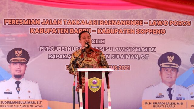 Resmikan Ruas Takkalasi-Lawo, Plt Gubernur: Ini Uang Rakyat dan untuk Rakyat