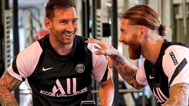 Foto Messi dan Ramos Tertawa Lepas di PSG Jadi Viral