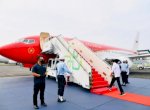 Begini Penampakan Perdana Pesawat Kepresidenan Usai Dicat Merah Putih