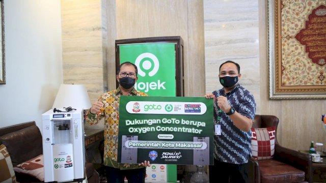 Pemkot Makassar Terima Bantuan 15 Unit Oksigen Konsentrator dari Gojek