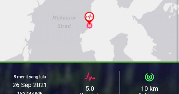 Gempa Bumi 5.0 Magnitudo Guncang Mamuju Tengah