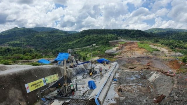 Bendungan Pamukkulu, di Kabupaten Takalar, Sulsel (Sumber: Humas Kementerian PUPR)