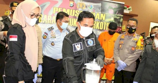 Wabup Takalar Hadiri Pemusnahan Barang Bukti Sabu di Polres Takalar