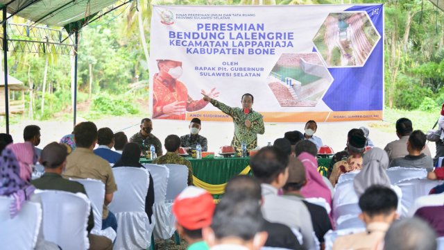 Andi Sudirman Resmikan Bendung dan Embung Lalengrie di Bone