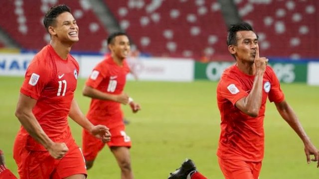 Selberasi pemain Timnas Singapura saat merayakan gol dalam pertandingan babak penyisihan Grup A, Piala AFF 2020. (Foto: Instagram Suzuki AFF Cup)