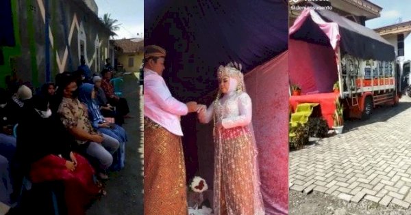 Viral Video Pengantin Ijab Kabul di Atas Truk yang Terparkir di Halaman Masjid