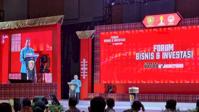 Pemprov Sulsel dan Pemprov Maluku Tandatangani MOU untuk 4 Sektor saat menghadiri Forum Bisnis dan Investasi Maluku di Hotel Four Points Makassar, Sabtu (5/2/2022). (foto: abatanews/Wahyuddin)