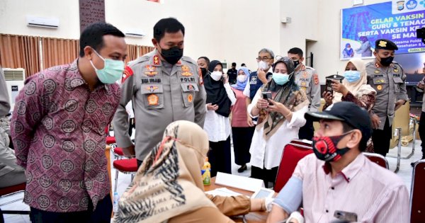 Bersama Kapolda Sulsel, Andi Sudirman Tinjau Vaksinasi Booster Presisi