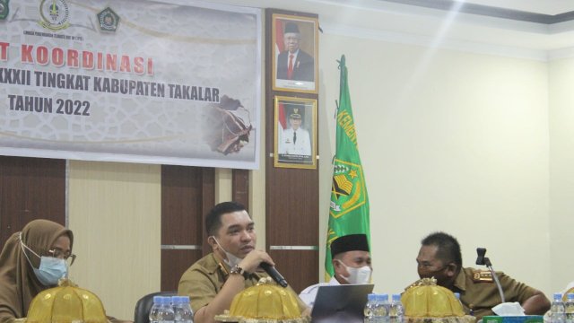 Rapat Koordinasi yang diselenggerakan oleh Kementerian Agama Kabupaten Takalar di Aula Al-Ikhlas Kantor Kementerian Agama Kabupaten Takalar, pada Selasa (1/3/2022) yang membahas MTQ XXXII Kabupaten Takalar. (Foto: ABATANEWS/Wahyuddin)