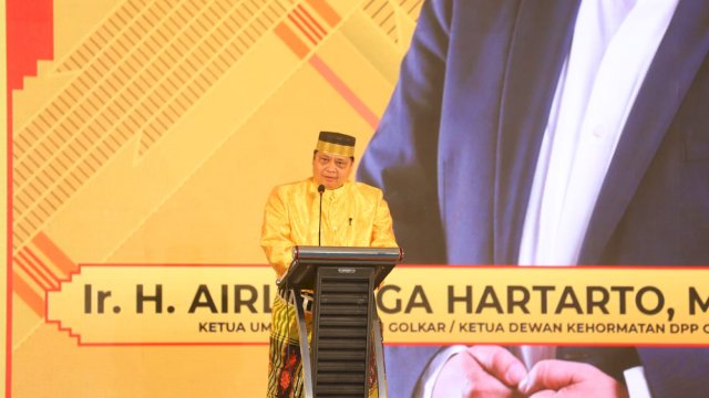 Ketua Umum Partai Golkar, Airlangga Hartarto saat berada di Kota Makassar beberapa waktu lalu. (Dok.Abatanews)