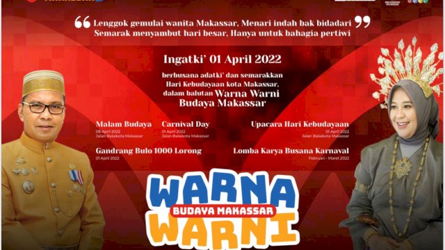 Sejumlah parade budaya disiapkan Pemkot Makassar dan akan menghibur seluruh masyarakat Makassar pada Jumat (1/4/2022). (Abatanews/Azwar)