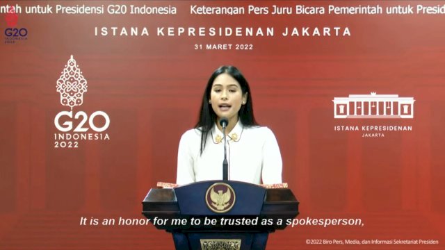 Maudy Ayunda. (Tangkapan layar YouTube Sekretariat Presiden) 