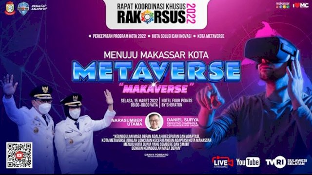 Pemerintah Kota Makassar bersiap mewujudkan Makassar Kota Metaverse dengan menggandeng perusahaan teknologi berbasis augmented reality terkemuka WIR Group. (Istimewa)