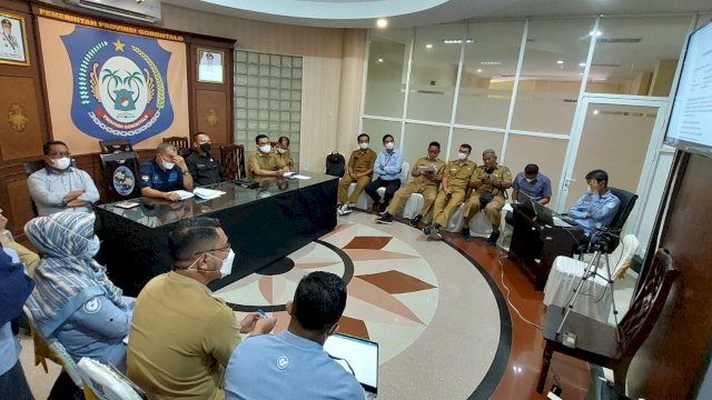 Rapat Koordinasi yang dilakukan Biro Pengadaan Pemprov Gorontalo, Selasa (5/3/4/2022). (Foto: Humas Gorontalo)