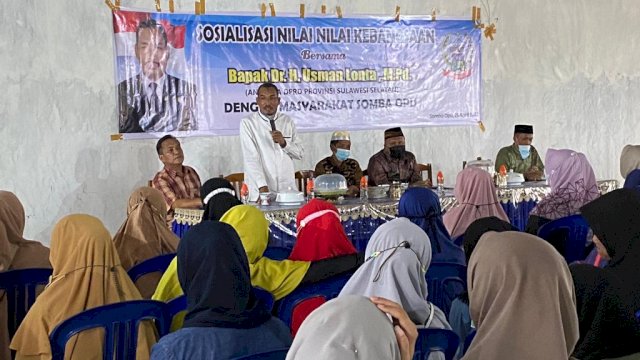 Sosialisasi Nilai Kebangsaan Usman Lonta di Kecamatan Simba Opu, Gowa, Senin (25/4/2022)