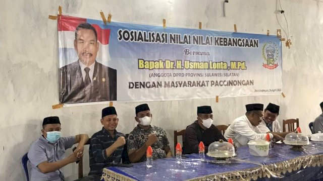 Sosialisasi nilai kebangsaan sekaligus buka puasa bersama digelar Anggota DPRD Sulsel Usman Lonta, di Paccinongang, Gowa, pada Ahad (24/4/2022). (Foto: ABATANEWS/Imam) 