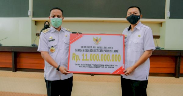 Gubernur Sulsel Suntik Rp11 M ke Pemkab Selayar, Untuk Pembangunan Masjid