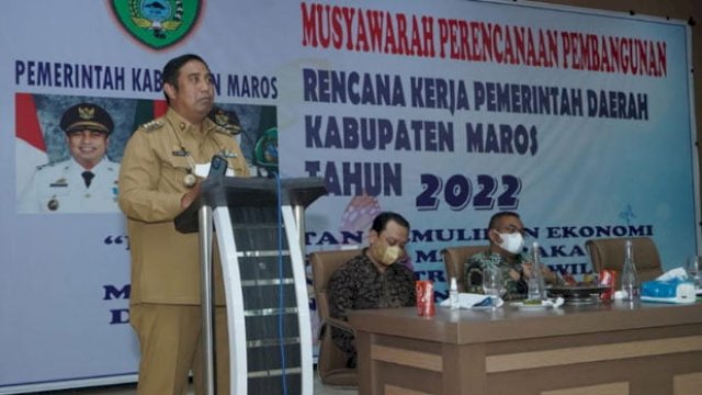 Bupati Maros Chaidir Syam menghadiri Musrembang Kabupaten. (Foto: humas Maros)