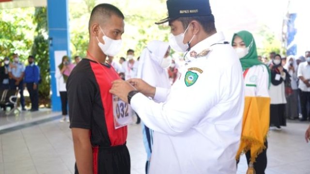 Bupati Maros Chaidir Syam menghadiri seleksi Pasikbraka Maros 2022. (foto: Humas Maros)