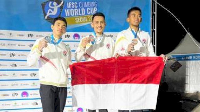 Atlet Panjat Tebing Indonesia Rebut Emas dan Pecahkan Rekor di Kejuaraan Dunia 2022. (Dok KONI) 