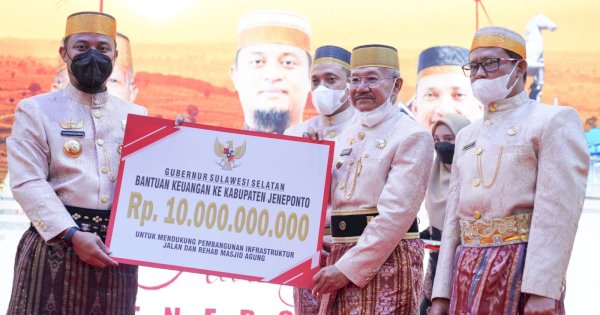 159 Tahun Jeneponto, Gubernur Berikan Bantuan Keuangan Rp 10 Miliar