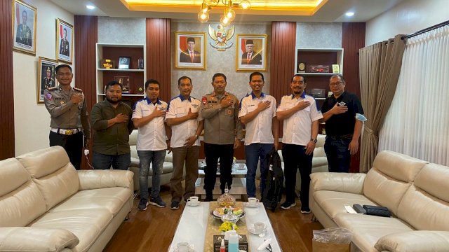 Pengurus IMBI Sulsel menemui Kapolda Sulsel untuk persiapan touring Manada-Makassar pada 3-5 Juni mendatang. (Foto: ABATANEWS/Wahyuddin) 