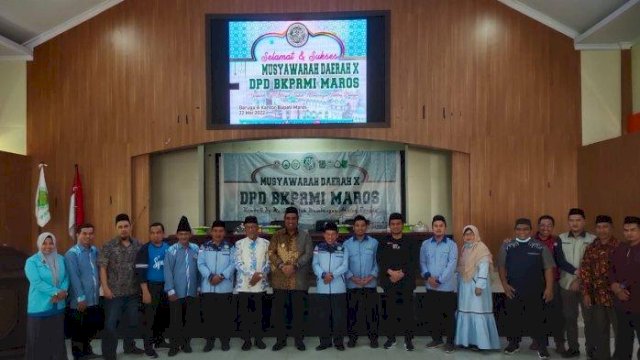 DPD Badan Komunikasi Pemuda Remaja Masjid Indonesia (BKPRMI) Kabupaten Maros menggelar Musyawarah Daerah (Musda) X, di di Baruga A Kantor Bupati Maros, pada Ahad (22/05/2022). (Foto: ABATANEWS/Wahyuddin) 