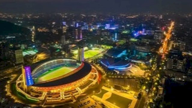 Venue pusat olahraga di Hangzhou, China yang digunakan pada ajang Asian Games 2022. (foto: ig/@ag2022official)