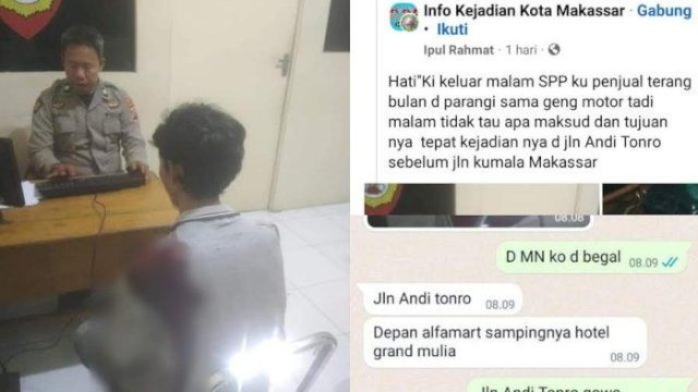 Tangkapan layar Info Kejadian Kota Makassar. 