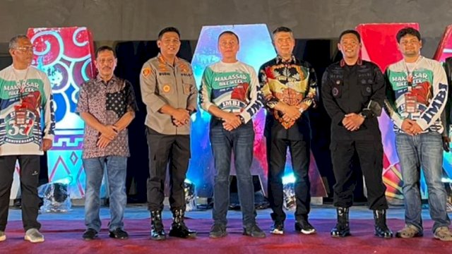 Peserta Makassar Bike Week 2022 tiba di kota Makassar dalam rangkaian tur Ikatan Motor Besar Indonesia (IMBI) seri ke 2 di Sulawesi Selatan. (foto: Pemkot Makassar)