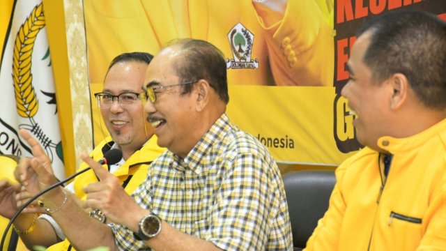 DPD Golkar Sulsel saat menggelar pertemuan di kantor Golkar Sulsel, Jl Lasinrang, Sabtu (18/6/2022). 