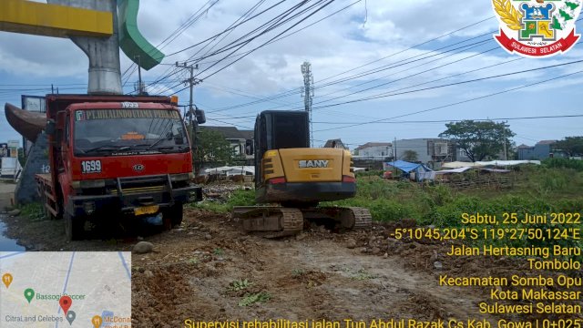 Pemprov Sulsel Mulai Lakukan Perbaikan Jalan Tun Abdul Razak Gowa 