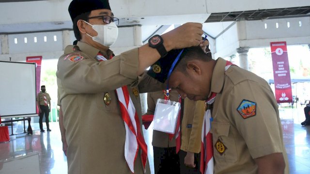 Kwartir Cabang Gerakan Pramuka Luwu Utara, menyelenggarakan Kursus Orientasi Kepramukaan bagi Majelis Pembimbing (Mabi) cabang dan ranting serta pengurus Kwartir Cabang Gerakan Pramuka Luwu Utara (18/06/2022). (Foto: ABATANEWS/Wahyuddin) 