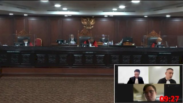 Mahkamah Konstitusi (MK) menolak uji formil revisi UU Mahkamah Konstitusi (MK), yang digelar pada Senin (20/6/2022). (Tangkapan layar kanal Youtube Mahkamah Konstitusi RI) 