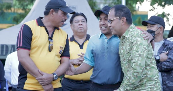 HUT Bhayangkara, Danny, Kapolda, dan Pangdam Jalan Santai Bareng 