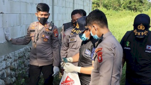 Polisi Selidiki Penemuan Janin Bayi di Gowa Kelurahan Mawang, Kecamatan Somba Opu Kabupateb Gowa, Kamis (2/6/2022). (foto: Humas Polres Gowa)