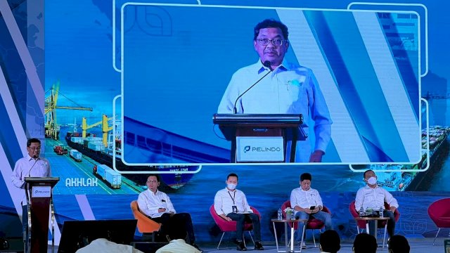 Pelindo Forum pada sesi “Talkshow Direktur Utama Subholding” yang digelar di Pendidikan Maritim dan Logistik Indonesia (PMLI) Kampus 1, Bogor, Jawa Barat pekan lalu. (Istimewa) 