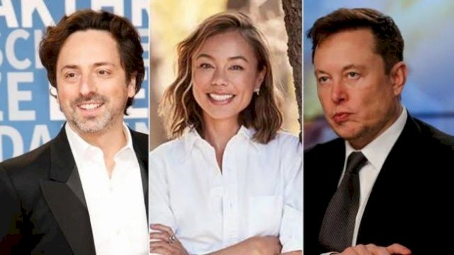 Kolase foto Sergey Brin, Nicole Shanahan, Elon Musk. (Berbagai sumber) 