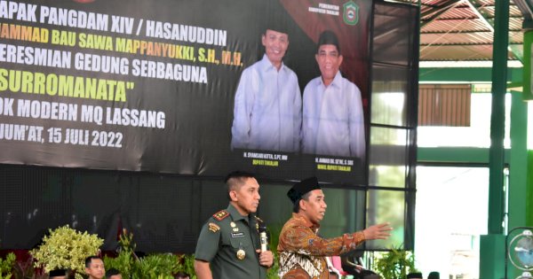 Pangdam XIV Hasanuddin Resmikan Gedung Pesantren dan Masjid di Takalar