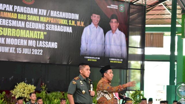 Pangdam XIV Hasanuddin Resmikan Gedung Pesantren dan Masjid di Takalar