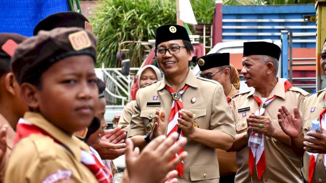 Wakil Bupati Luwu Utara Suaib Mansur saat HUT Pramuka ke 61 di Luwu Utara.