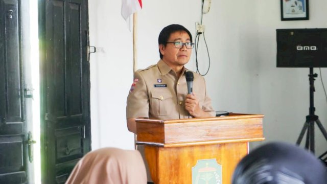 Ketua Kwarcab Pramuka Luwu Utara Suaib Mansur menghadiri Musyawarah Ranting Pramuka Kwartir Mappadeceng Masa Bakti 2021-2026, pada Rabu (03/08/2022), di Aula Kantor Camat Mappedeceng. (Foto: ABATANEWS/Azwar) 