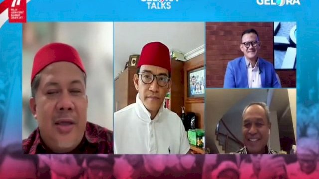 Tangkapan layar Gelora Talk bertajuk 77 Tahun Usia Kemerdekaan : Negara Hukum dan Masa Depan Indonesia. 